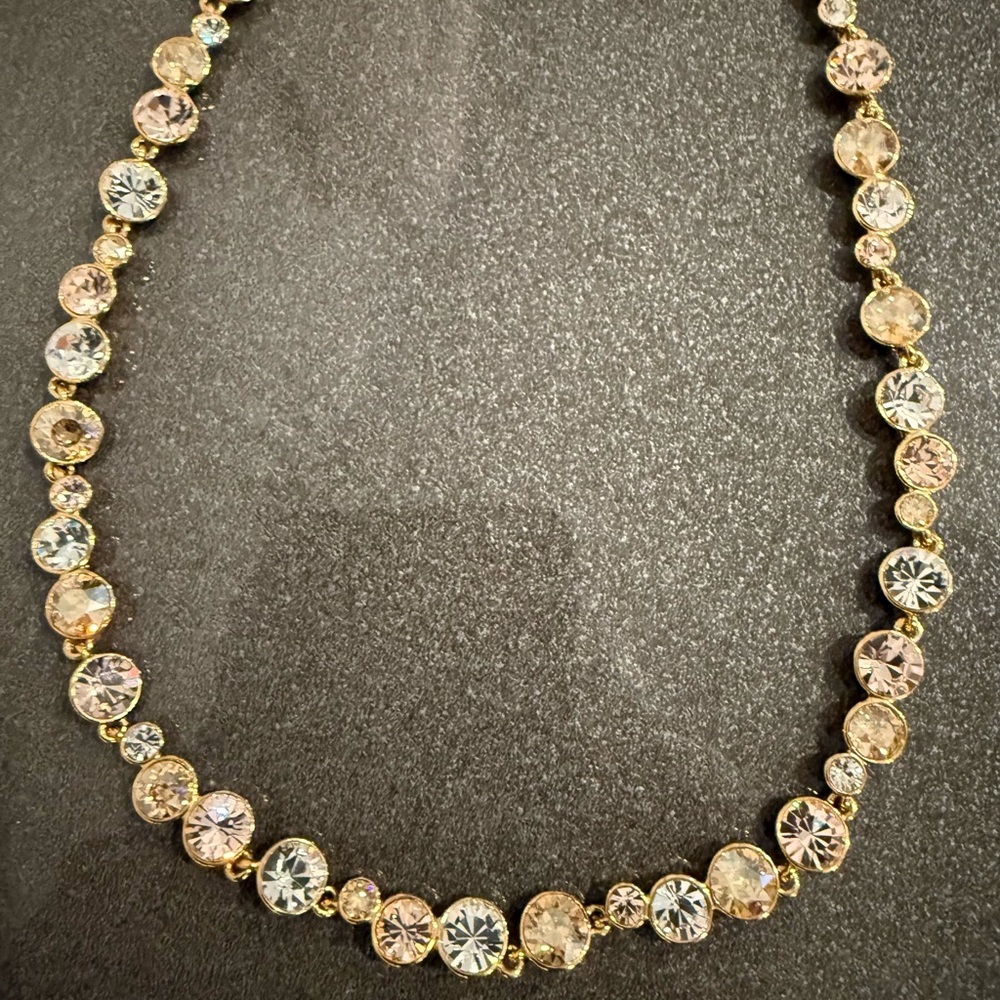 Elegant Gold and Silver Crystal Necklace